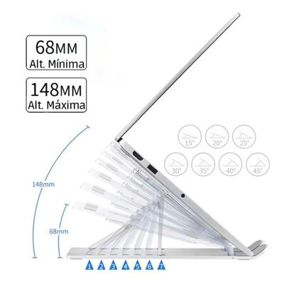 Suporte Dobrável Para Notebook, Macbook Portátil Slim Alumínio