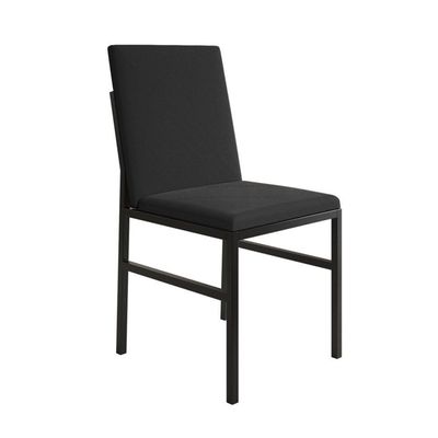 Conjunto De Jantar Mesa Mônaco 90cm Tampo Preto Com 4 Cadeiras Estofadas Preto