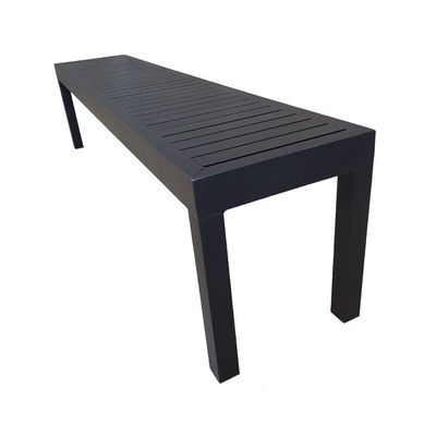 Conjunto Mesa Ripada Com 2 Bancos Ripados Alumínio 1.40x0.80m Preto