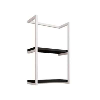 Toalheiro Para Banheiro Estilo Industrial Sahy Branco E Prateleira Preta Branco