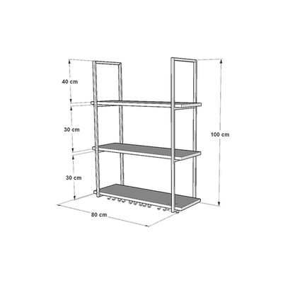 Nicho Industrial Suspenso Denver 80cm Preto Freijó Iron Wood Marrom