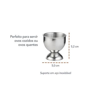 Porta Ovo Mini Taça Suporte Aço Inox 1un