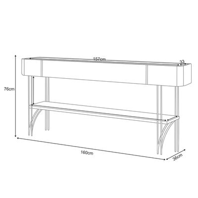 Aparador Decorativo Industrial Sala de Estar Jantar La Vie B01 Off White Cinamomo - Lyam Decor
