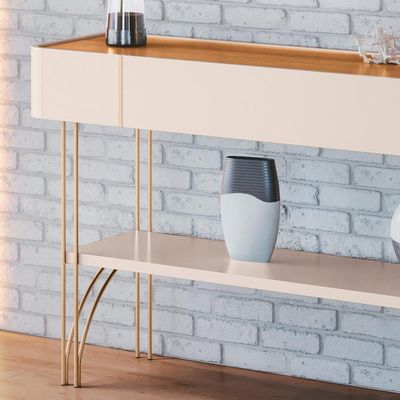Aparador Decorativo Industrial Sala de Estar Jantar La Vie B01 Off White Cinamomo - Lyam Decor