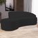 Sofá 3 Lugares Curvo Sala de Estar Living Firenze Direito D02 Corano Preto 210 cm C-05 - Lyam