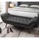 Kit Cabeceira Cama Box Casal 160 cm Madrid com Puff Recamier Santorini Linho Chumbo - Lyam Decor