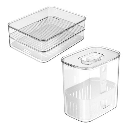 Kit Porta Frios Duplo E Organizador De Temperos Clear Fresh