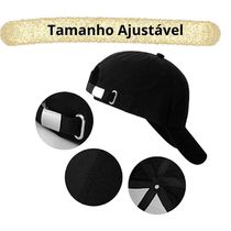 Kit 2 Bonés Lisos Aba Curva Ajustável Unissex Baseball Dad Hat Strapback preto E Rosa