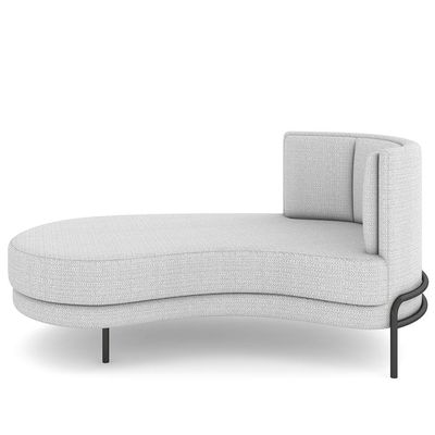 Sofá Chaise Longue Sala de Estar Living Lucca Esquerdo D02 Linho Cinza D-315 - Lyam Decor