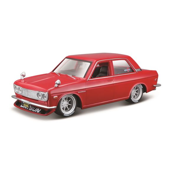 Miniatura - Carro - 1971 Datsun 510 - 1:24 - Kit De Montar - Maisto Assembly Line - VERMELHO Maisto