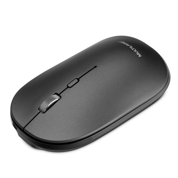 Mouse Sem Fio Slim Conexão Bluetooth e USB1600dpi Ajustável 4 Botões Clique Silencioso Luz do Leitor Invisível c/ Pilha Inclusa Preto - MO331 MO331