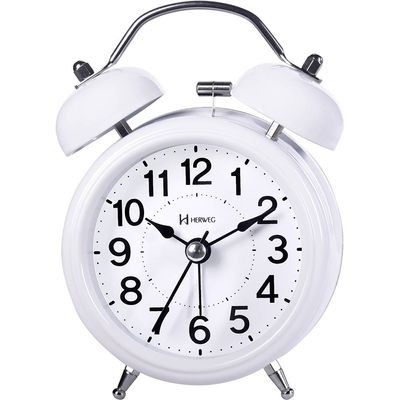 Despertador Quartz Herweg Ref:2707-021 Branco Campainha