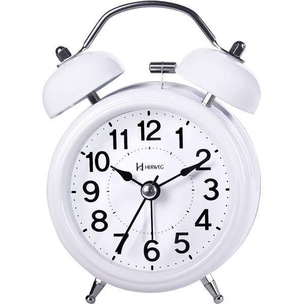 Despertador Quartz Herweg Ref:2707-021 Branco Campainha