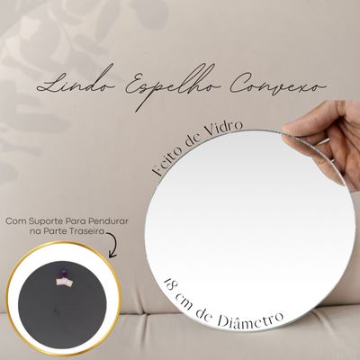 Espelho Convexo Feng Shui Instrumento Cura de Áreas 18,00 cm