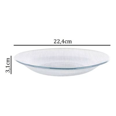 Prato Fundo Vidro Duralex 22cm Diamante 12 Unidades - Nadir 5838