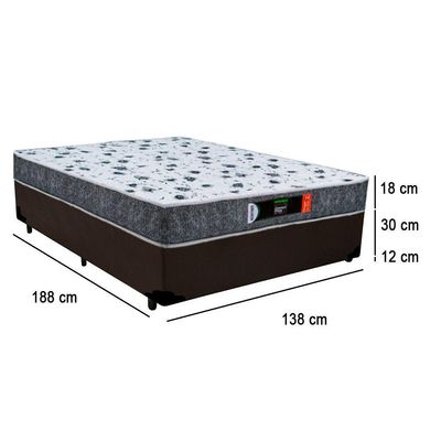Cama Box Casal + Colchão Ortopédico Resistente Pró D28 Prime Colchões 138x188x60 Marrom