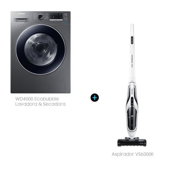 Kit Lava & Seca 3 em 1 WD4000 11/7 kg Inox Look (110V) E Aspirador de Pó 2 em 1 Sem Fio (Bivolt) Kit Kit Lava & Seca 3 em 1 WD4000 11/7 kg Inox Look (110V) E Aspirador de Pó 2 em 1 Sem Fio (Bivolt) Kit
