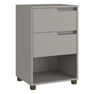Mesa De Cabeceira 45cm Com 2 Gavetas Multimóveis Cr35244 Cinza