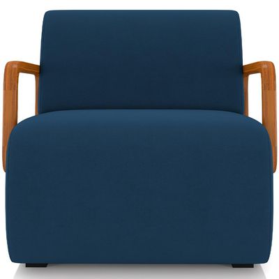 Poltrona Decorativa Orgânica Bruxelas K01 Veludo Azul Marinho - Lyam Decor