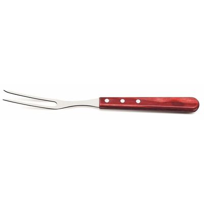 Garfo Trinchante Tramontina Polywood com Lamina em Aço Inox e Cabo de Madeira Vermelho
