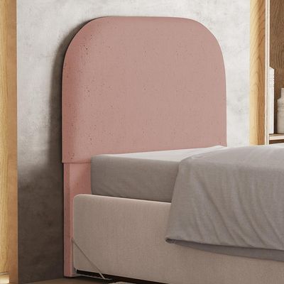Cabeceira Cama Box 100cm Orgânica Lanna W01 Linho Rosê - Lyam Decor