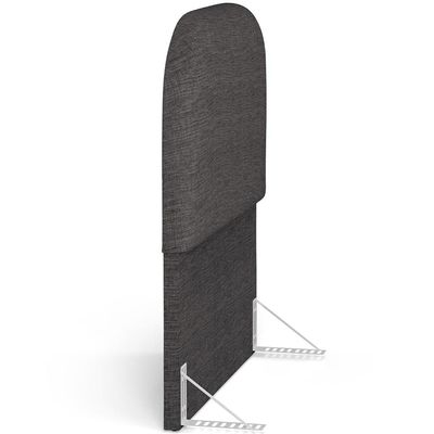 Cabeceira Cama Box 100cm Orgânica Lanna W01 Linho Cinza Escuro - Lyam Decor