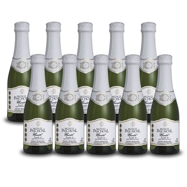 Kit 10 Unidades Mini Espumante Monte Paschoal Moscatel 187ml