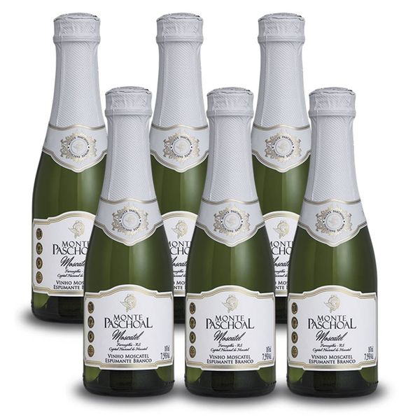 Kit 06 Unidades Mini Espumante Monte Paschoal Moscatel 187ml