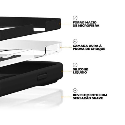 Capa para iPhone 15 Plus - Silicon Premium Preta - Gshield