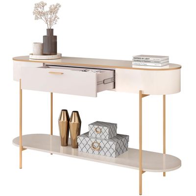 Aparador Para Sala De Estar Orgânico Industrial Beca D05 Off White - Lyam Decor