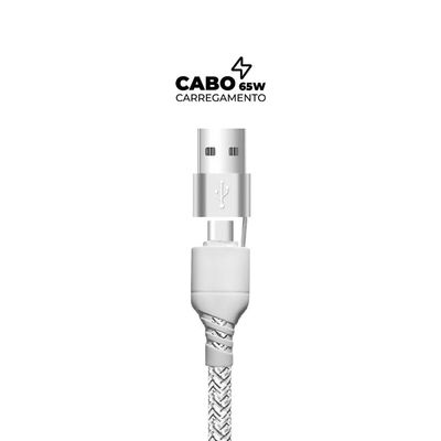 Cabo Thunder - Branco - Lightning / Tipo C / USB - 1M