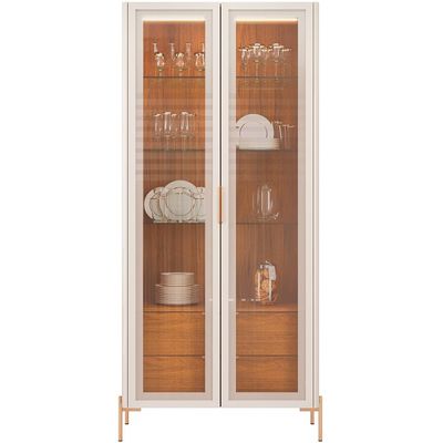 Kit Aparador Buffet Lia Com Cristaleira Tarsila Orgânico D05 Off White Freijó - Lyam Decor