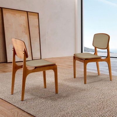 Conjunto Com 2 Cadeiras Malta Moderna Mobília Veludo Bege-cinam.imbuia