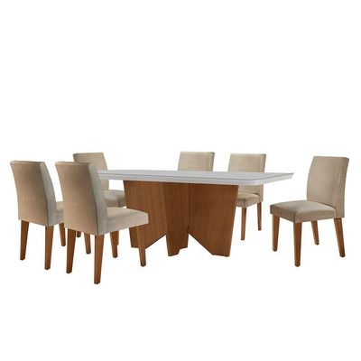 Sala De Jantar Mesa Canto Copo Com 6 Cad Grecia Rufato Turim