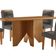 Mesa Evora 120 MDF Com 4 Cadeiras Carol Veludo Grafite Naturalle