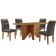 Mesa Evora 120 MDF Com 4 Cadeiras Carol Veludo Grafite Naturalle