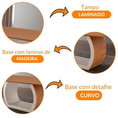 Mesa Para Sala De Jantar Ellis 180cm Madeira Moderna Mobília Cinamomo Com Off White-cinamomo Imbuia