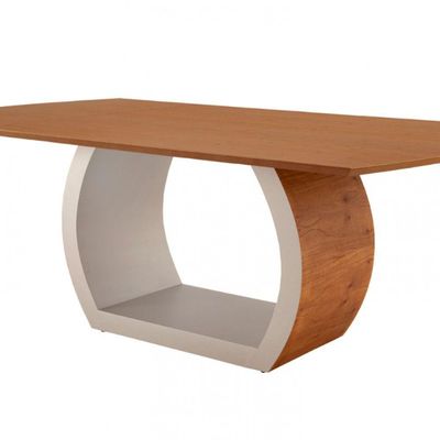 Mesa Para Sala De Jantar Ellis 180cm Madeira Moderna Mobília Cinamomo Com Off White-cinamomo Imbuia