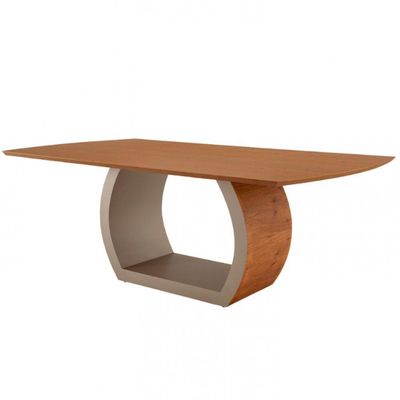 Mesa Para Sala De Jantar Ellis 180cm Madeira Moderna Mobília Cinamomo Com Off White-cinamomo Imbuia