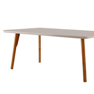 Mesa Para Sala De Jantar Malta Moderna Mobília Off White-cinamomo Imbuia