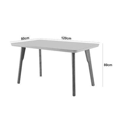 Mesa Para Sala De Jantar Malta Moderna Mobília Off White-cinamomo Imbuia