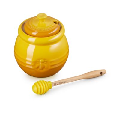 KIT LE CREUSET CONJUNTO CREME E AÇÚCAR LARANJA + POTES DE GELÉIA VERMELHO, MEL AMARELO NÉCTAR, MANTEIGA Azul Marseille
