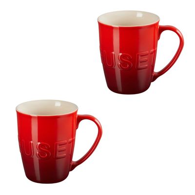 KIT LE CREUSET 2 CANECAS BOZEMAN EM CERÂMICA 580ML VERMELHO