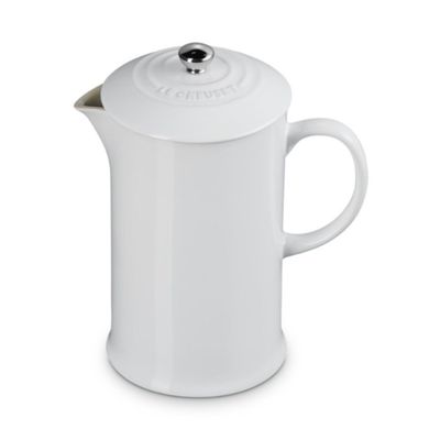 KIT LE CREUSET PRENSA FRANCESA  E 2 CANECAS 350ML EM CERÂMICA BRANCO