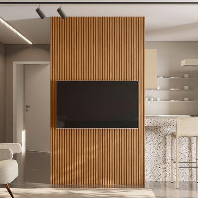 Painel Ripado de Madeira Para Sala Quarto 141x250cm Slats L05 Nature - Lyam Decor