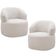 Kit 2 Poltronas Giratórias Sala de Estar Living Orgânico Carmen F04 Bouclê Cru - Lyam Decor