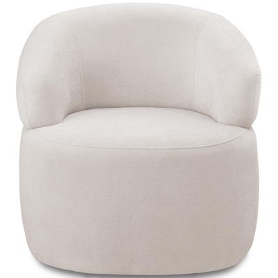Kit 2 Poltronas Giratórias Sala de Estar Living Orgânico Carmen F04 Bouclê Cru - Lyam Decor