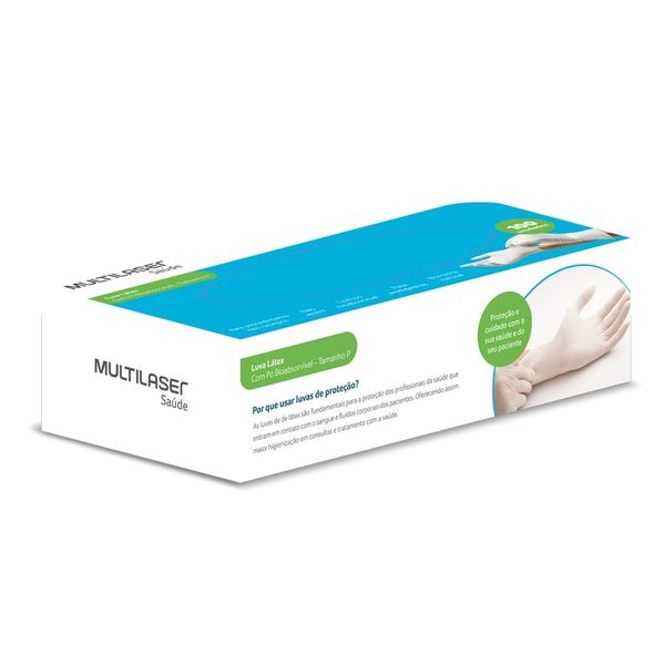 Luva de Latex sem Pó Tam. P Caixa c/ 100 Unidade - Multilaser Saúde - HC511 HC511 Luva de Latex sem Pó Tam. P Caixa c/ 100 Unidade - Multilaser Saúde - HC511 HC511