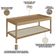 Conjunto Mesa de Centro e Mesa Lateral Para Sala Pés Madeira Moss A03 Hanover Roble - Lyam Decor