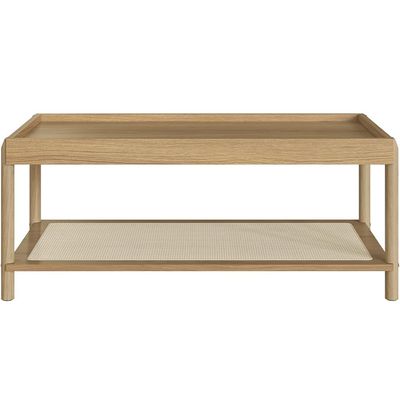 Conjunto Mesa de Centro e Mesa Lateral Para Sala Pés Madeira Moss A03 Hanover Roble - Lyam Decor